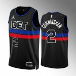 Maillot de Basket #2 Cunningham Detroit Pistons Noir 2022-23